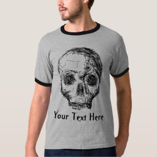 Jawless svart Skull. T Shirt