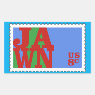 JAWN Philly 70-talet Kärlek Frimärke Parody Rektangulärt Klistermärke