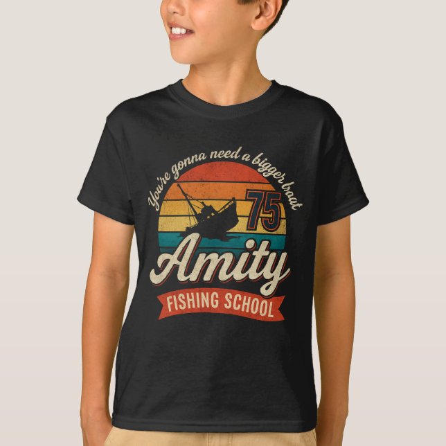 JAWS Amity Island Fishing School du T-Shirt (Framsida)