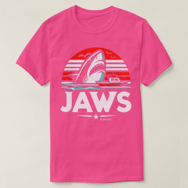 JAWS Attacking Boat T Shirt (Design framsida)