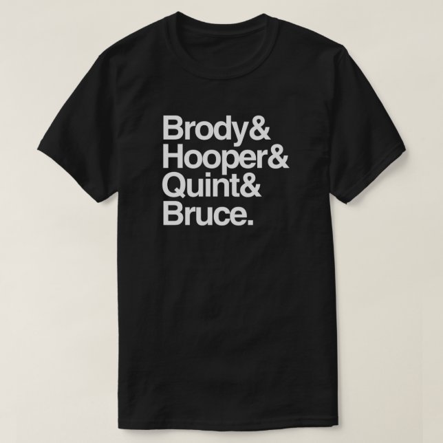 Jaws - Brody och Hooper och Quint och Bruce Classi T Shirt (Design framsida)