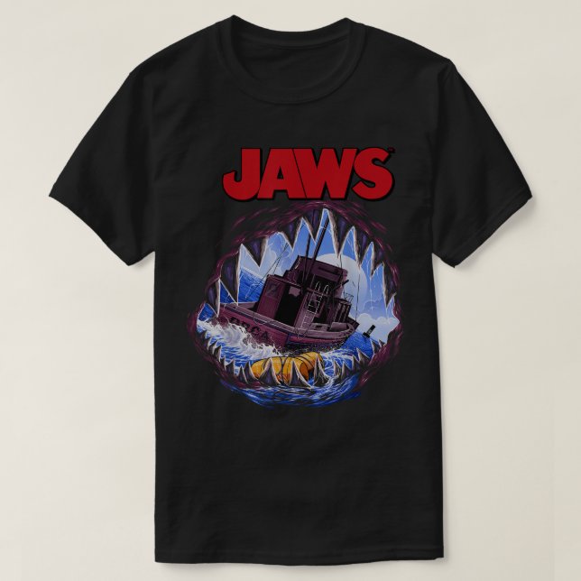 Jaws Mouth View of Orca Poster Stil T Shirt (Design framsida)