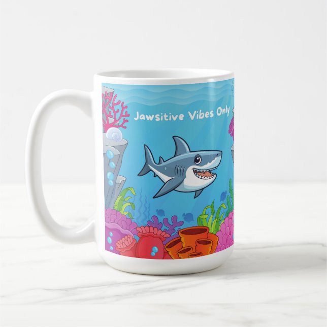 Jawsitive Vibes Only Coffee Mugg (Vänster)