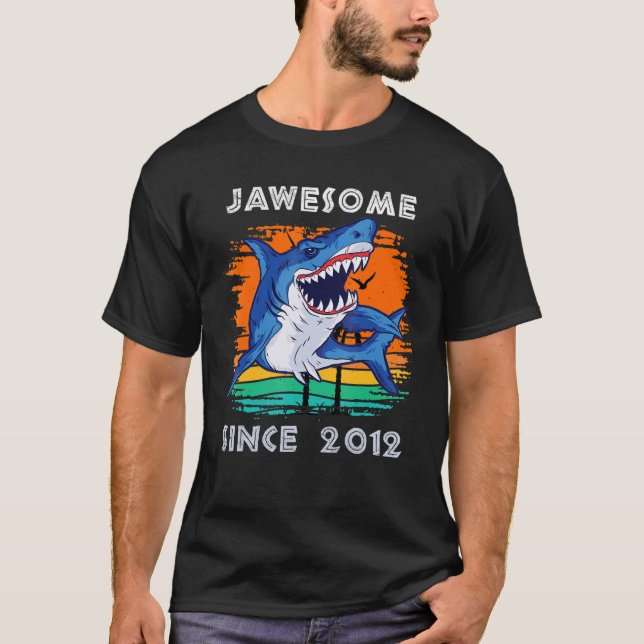 Jawsome Fantastisk sedan 2012 Sharks Sea Ocean Flä T Shirt (Framsida)