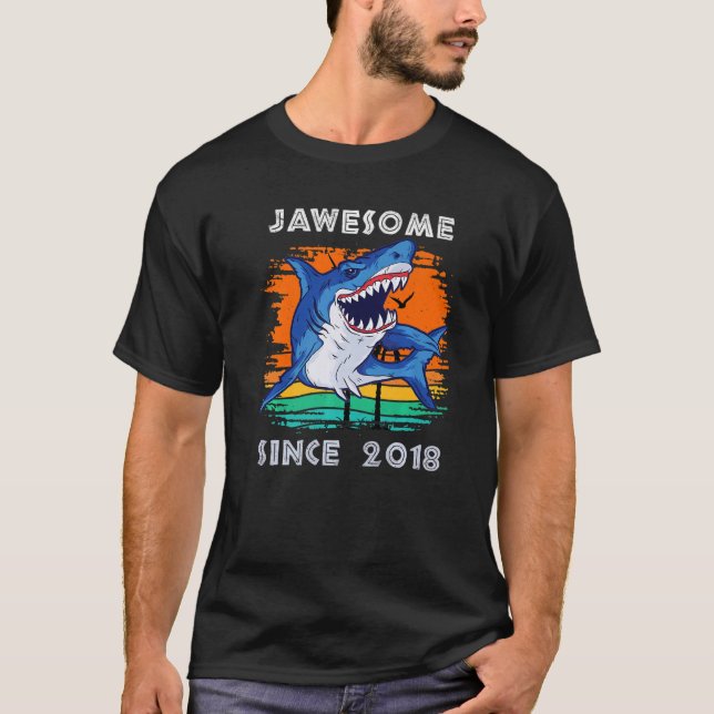 Jawsome Fantastisk sedan 2018 Sharks Sea Ocean Flä T Shirt (Framsida)