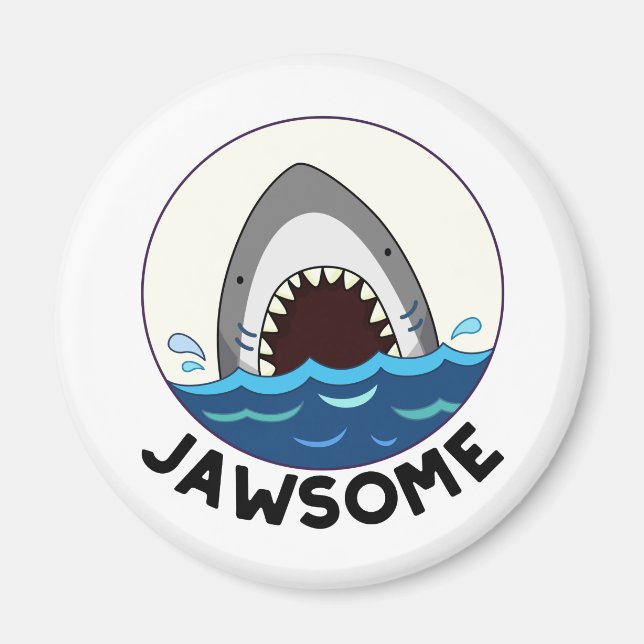 Jawsome Funny Shark Teeth Pun Magnet (Framsidan)
