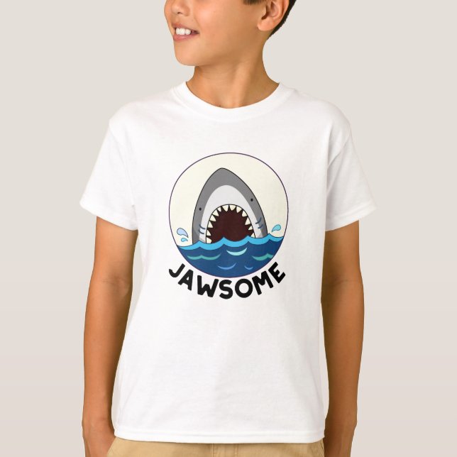Jawsome Funny Shark Teeth Pun T Shirt (Framsida)