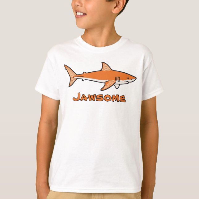 Jawsome orange Shark Kids T-Shirt (Framsida)
