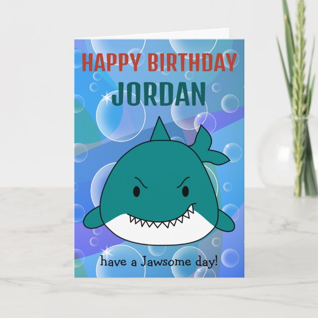 Jawsome Shark Birthday Personlig Kort (Framsida)