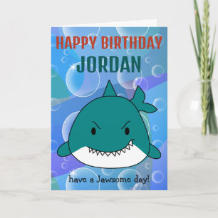 Jawsome Shark Birthday Personlig Kort