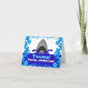 Jawsome Shark Théfödelsedagen Bassäng Party Tack Kort
