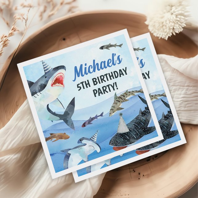 Jawsome Shark under Sea Birthday Pappersservett (Skapare uppladdad)