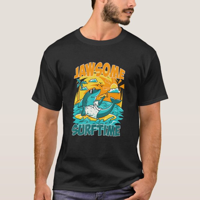Jawsome Surfa Time Hawaii Costumed T Shirt (Framsida)