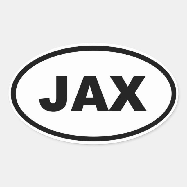 JAX Jacksonville Ovalt Klistermärke (Framsida)