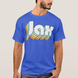 Jax Retro Rainbow Typography Faded Stil T Shirt
