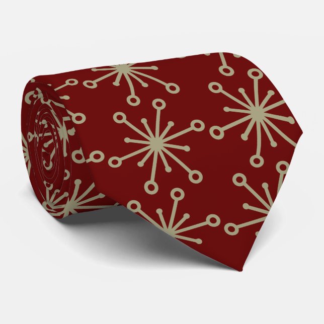 Jax Snowflake Foulard Burgundy tvåsidigt Slips (Rullad)