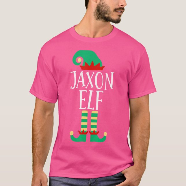 Jaxon Elf-familjen som matchar julpajamas T Shirt (Framsida)