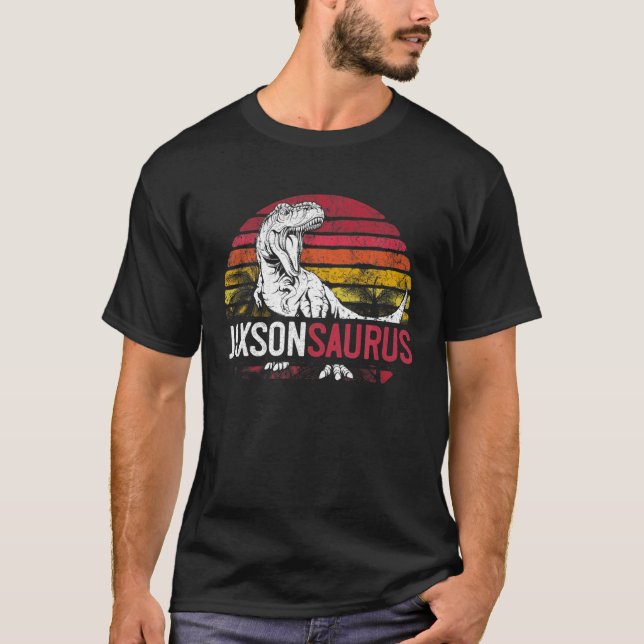 Jaxson Saurus Funny Personlig Dinosaur T Rex Na Shirt (Framsida)