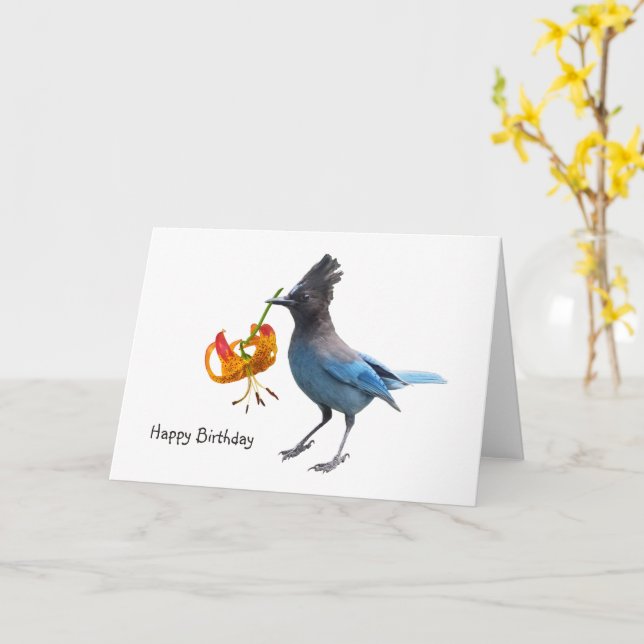 Jay FlowerBirthday Card Kort (Gul blomma)