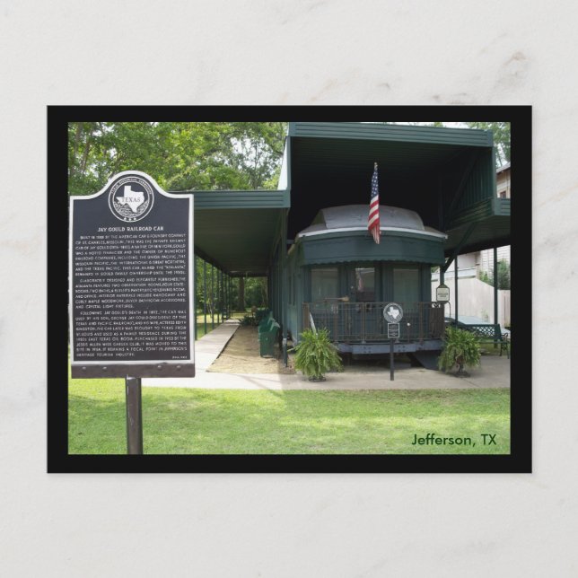 Jay Gould's Railroad Car Vykort (Framsida)