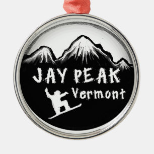 Jay maximal Vermont konstnärlig skier Julgransprydnad Metall