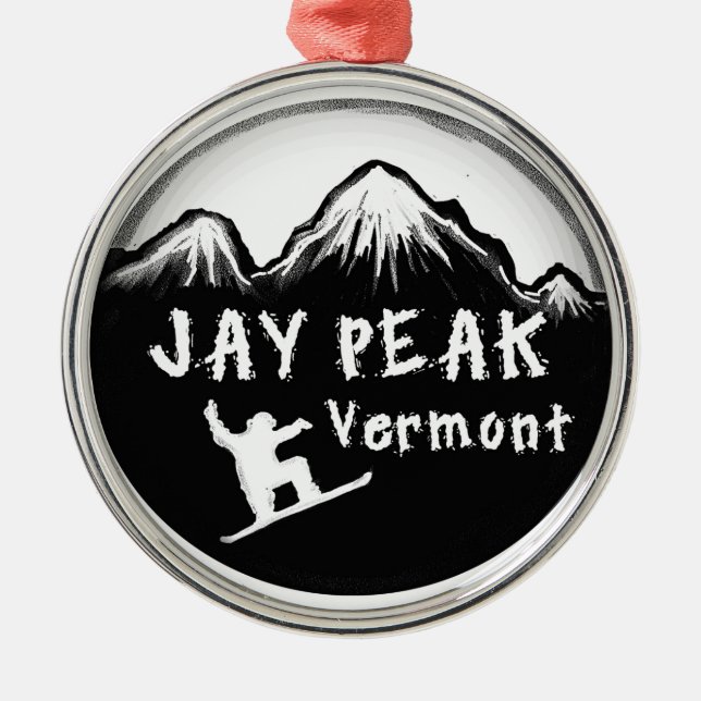 Jay maximal Vermont konstnärlig skier Julgransprydnad Metall (Framsidan)