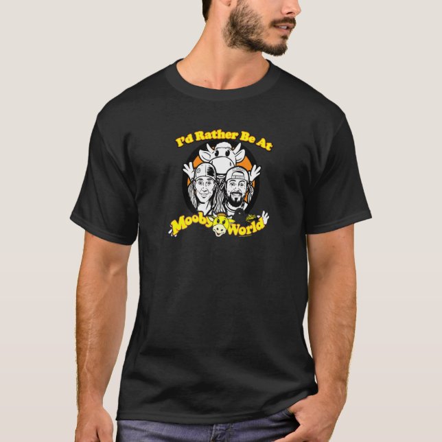 Jay och Silent Bob, jag skulle hellre vara på Moob T Shirt (Framsida)