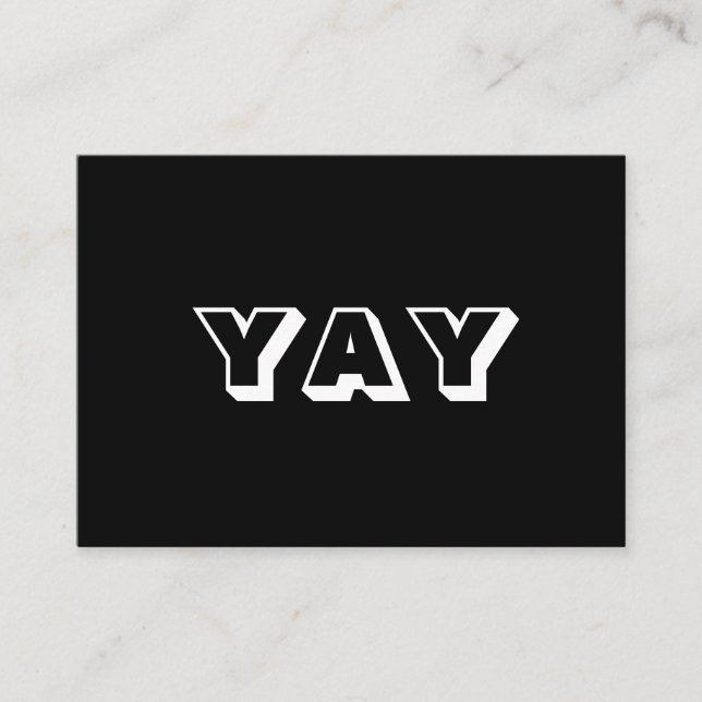 JAY, OMG, Åh, herregud, svart, vitt kort (Framsida)