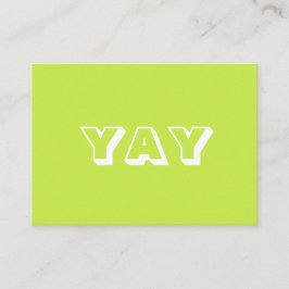 JAY, OMG, Oh My Gosh, gud, lime green white card Rådkort