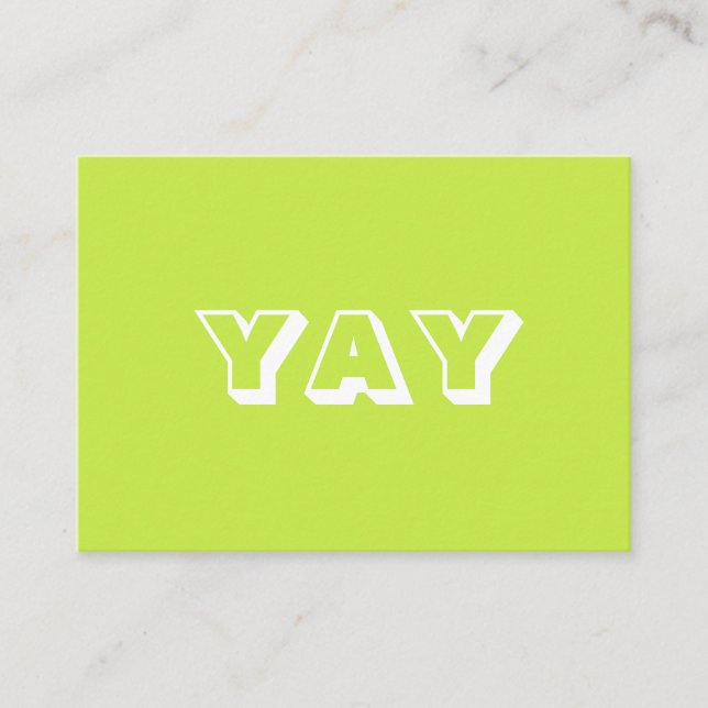 JAY, OMG, Oh My Gosh, gud, lime green white card Rådkort (Framsida)