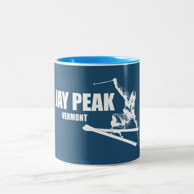 Jay Peak Vermont skidåkare Två-Tonad Mugg (Center)