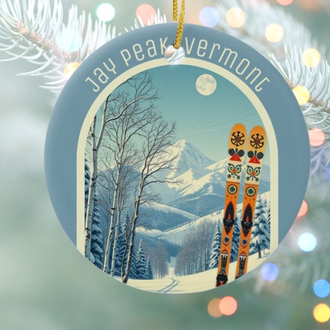 Jay Peak Vermont skidminne  Julgransprydnad Keramik (Skapare uppladdad)