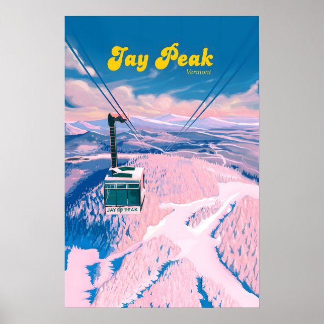 Jay Peak Vermont Skidort Reseskylt Poster (Framsidan)