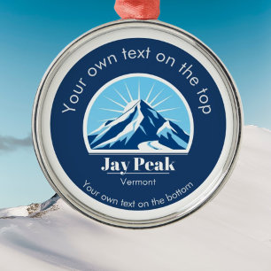 Jay Peak Vermont USA ski resort semester medal Julgransprydnad Metall