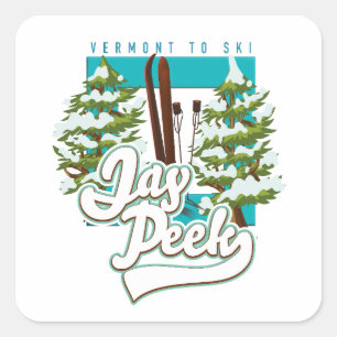 Jay Peek Vermont ski logotyp Fyrkantigt Klistermärke