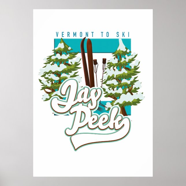 Jay Peek Vermont skidlogo Poster (Framsidan)