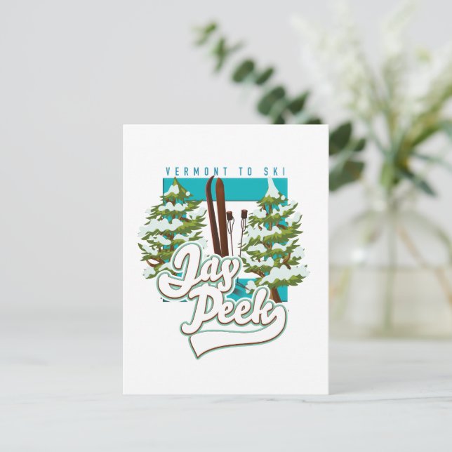 Jay Peek Vermont skidlogo Vykort (Stående Fram)