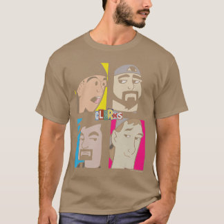 Jay Silent Bob Clerks Gruppbild Tecknad Karaktär T Shirt