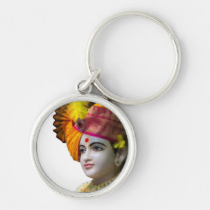 Jay Swaminarayan Rund Silverfärgad Nyckelring