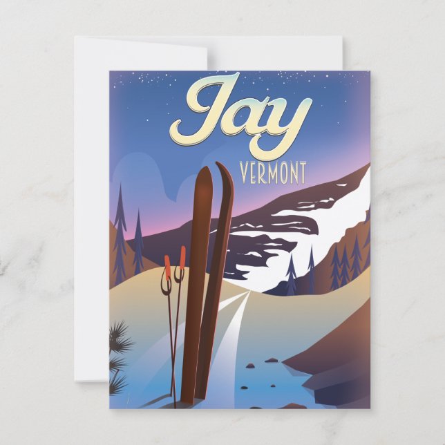 Jay Vermont USA skidresor affisch. (Framsida)
