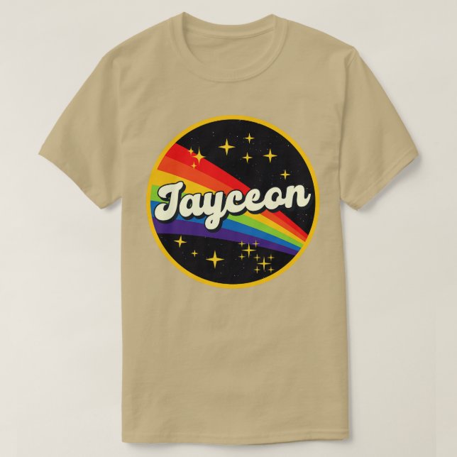 Jayceon Rainbow in Space Vintage Stil T Shirt (Design framsida)