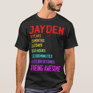 Jayden 10:e födelsedagen 10 år 120 månader 3652 da t shirt