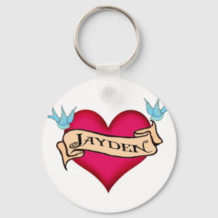 Jayden - beställnings- hjärtatatueringT-tröja & Nyckelring