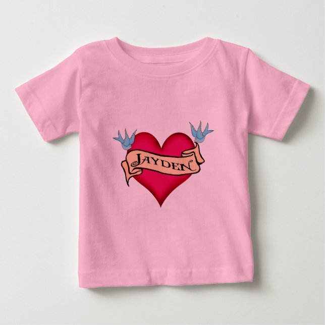 Jayden - beställnings- hjärtatatueringT-tröja & Tee (Framsida)