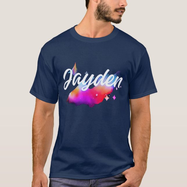Jayden – Modern Dynamic Name Concept T Shirt (Framsida)