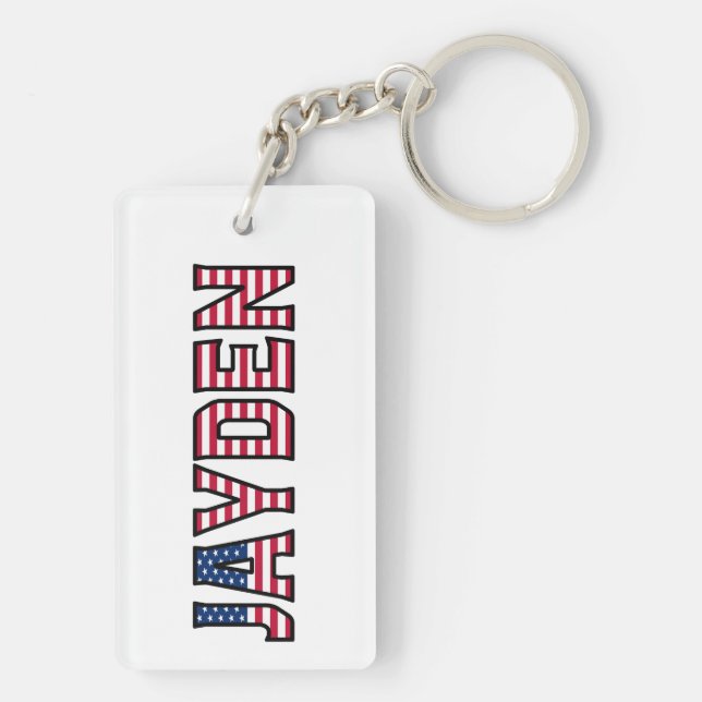 Jayden Name Vorname USA Flagge Anhänger Schlüssel (Baksidan)