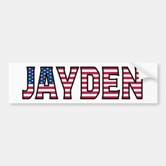Jayden Namn Vorname USA Aufkleber Sticker Auto Bildekal (Framsidan)
