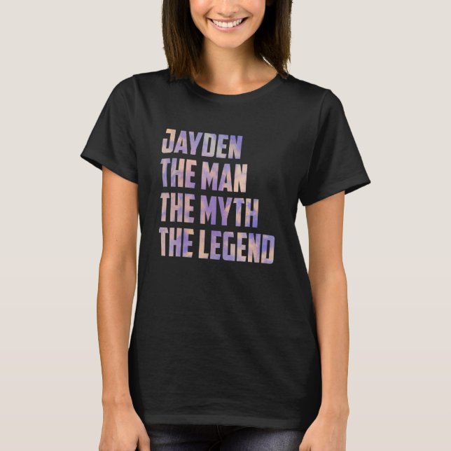 Jayden the Man the Myth the Legend Fars dag son T Shirt (Framsida)