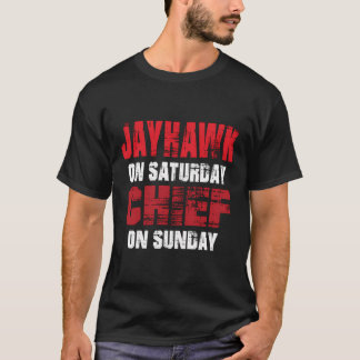 Jayhawk på lördag överste på Söndag Funny Gift Kan T Shirt