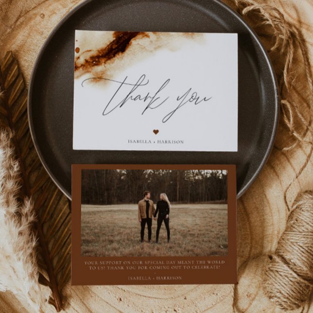 JAYLA Boho Terracotta Bränt Orange Tack Inbjudningar (Skapare uppladdad)